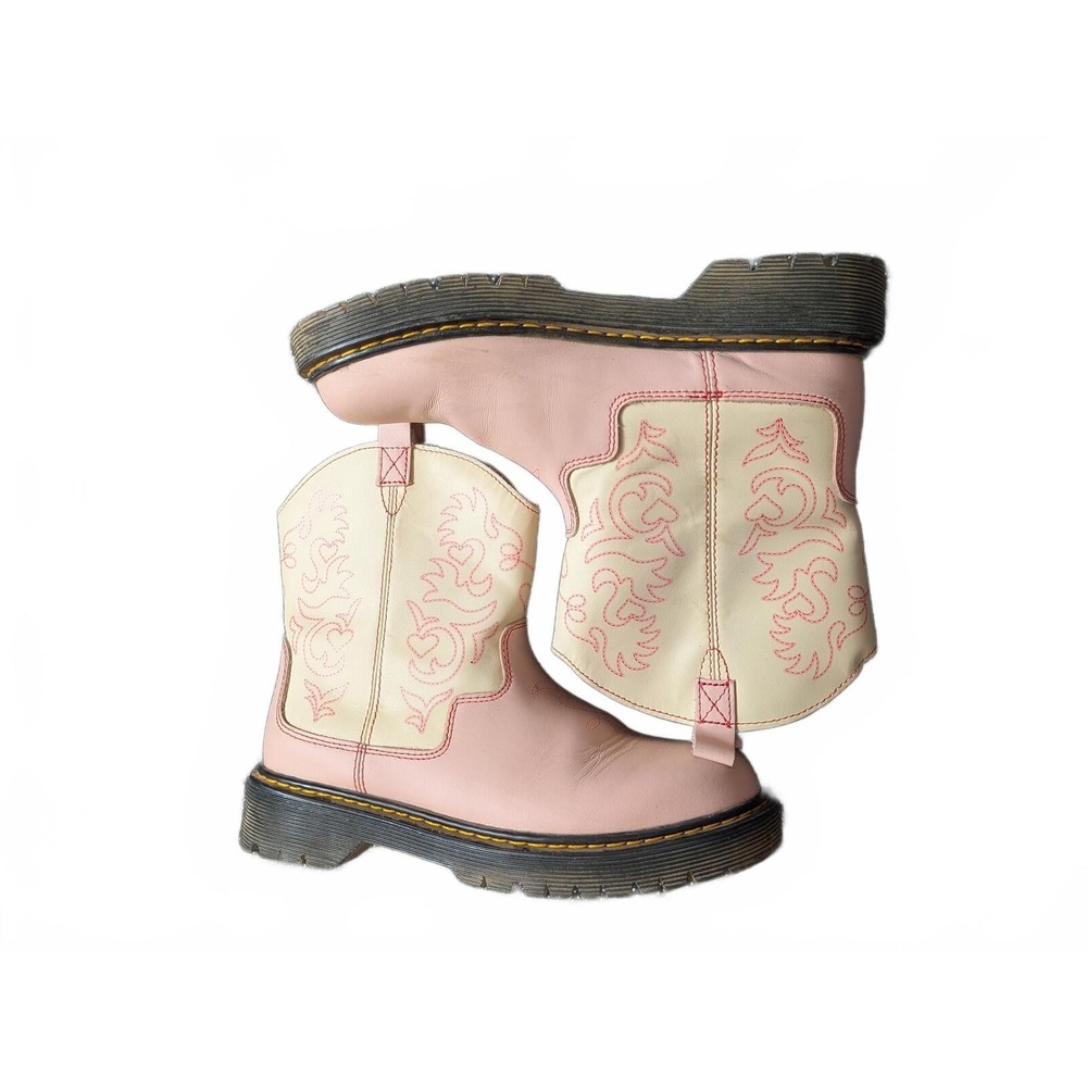 Dr. Martens Strixon J Western Boots Pink Leather US 5 UK3 Festival Coquette - Picture 4 of 9
